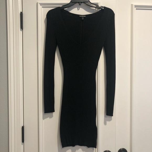 Ribbed Vneck Mini Sweater Dress | Poshmark